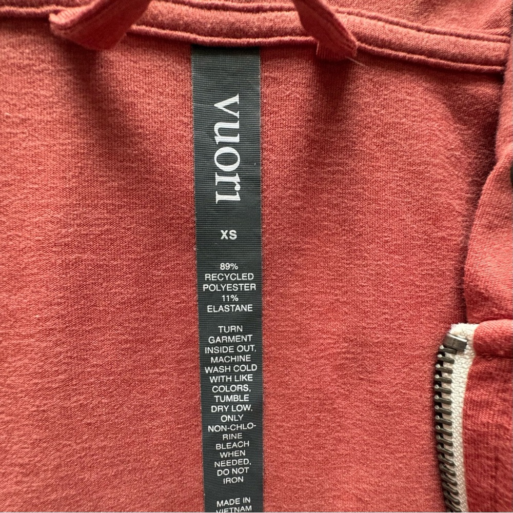 Vuori Halo Performance Hoodie. Cinnamon Color. Soft. Womens XS Pockets Full Zip - Picture 2 of 9
